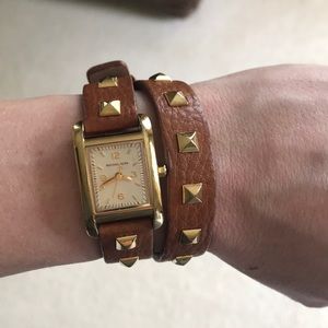 Michael Kors leather wrap watch